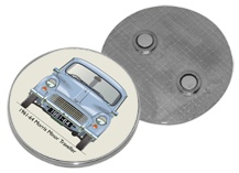 Morris Minor Traveller 1961-64 Round Fridge Magnet